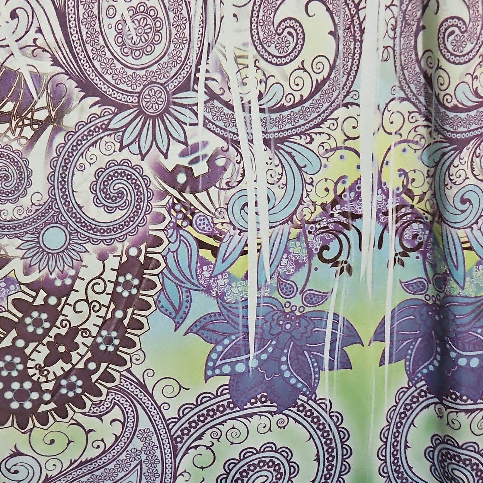 Apt. 9 Women’s Plus 2X Paisley Maxi Dress Blue/Green/Purple Chiffon