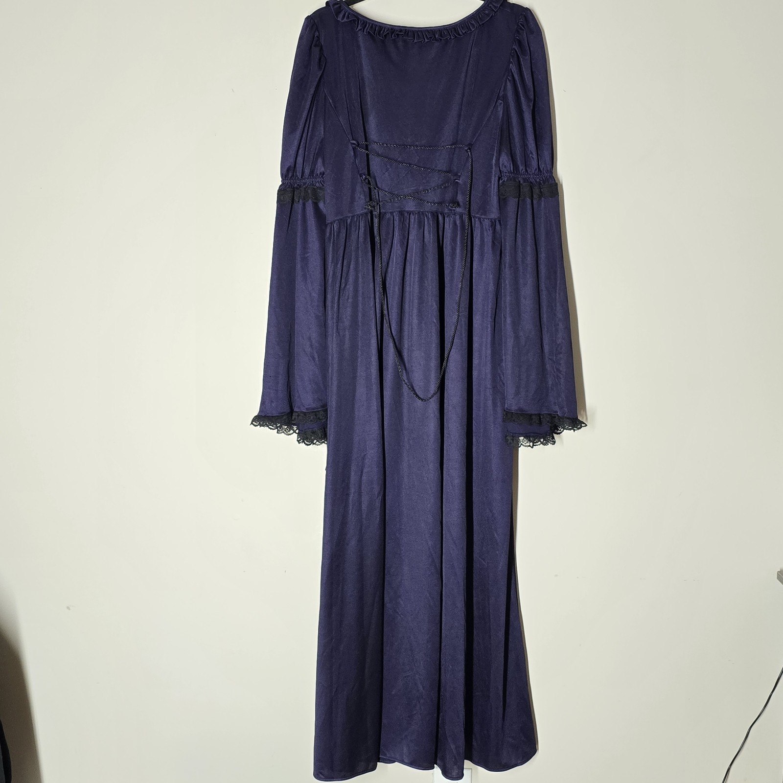 Eternal Love Rennfaire Gothic Satin Maxi Dress Corset Back Lace XL Medival