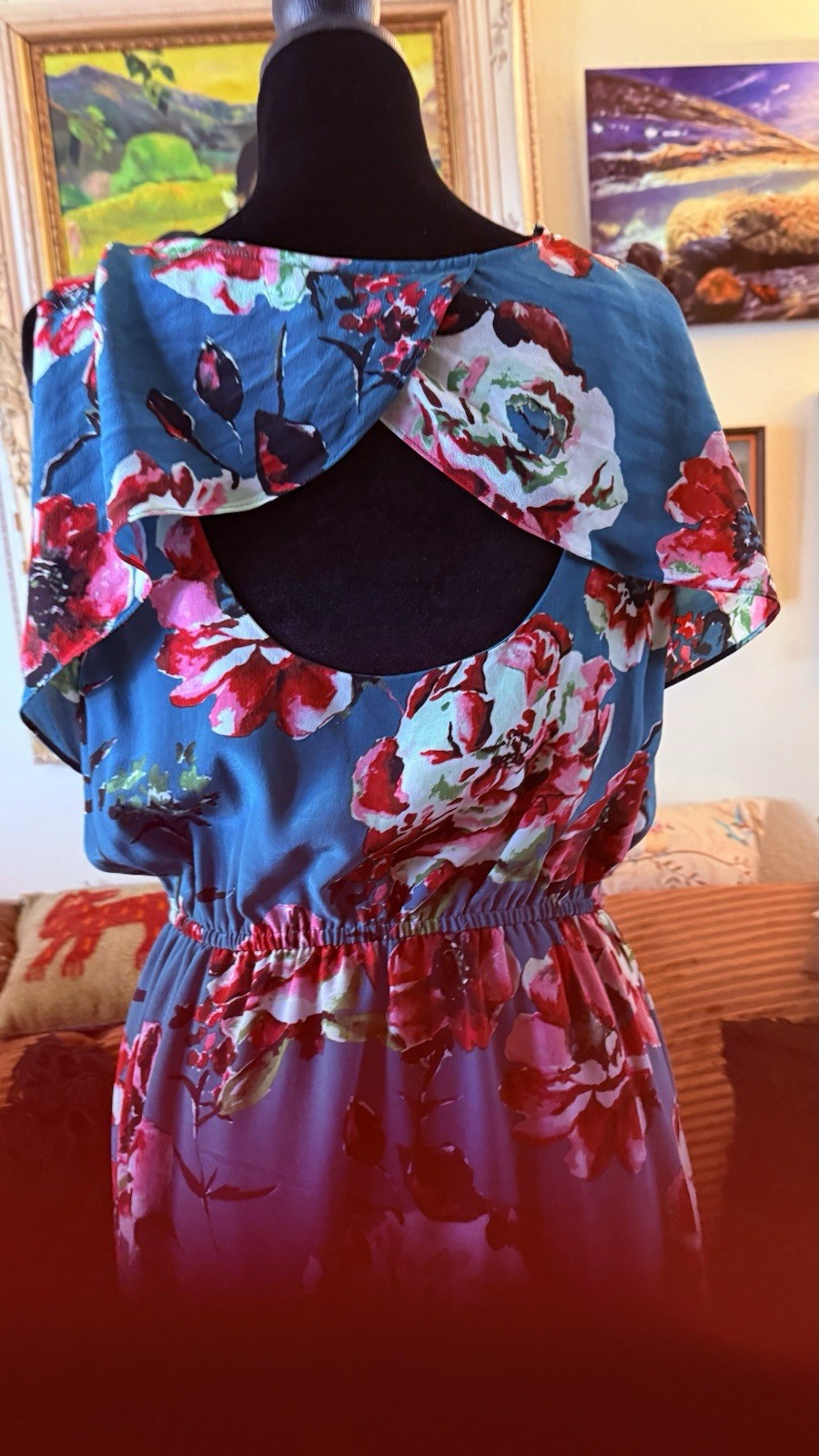 ~NWT~ Lucky Brand V-Neck Sleeveless Tiered Ruffled Dress – Floral – Medium