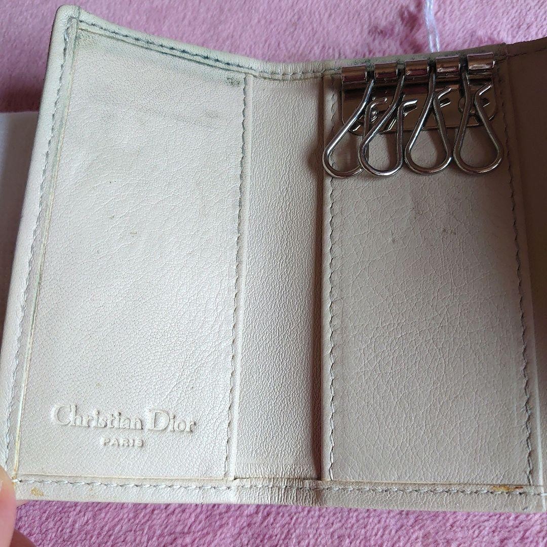 Christian Dior Trotter Ribbon Key Case Beige Women’s Wear Authentic Used A2432