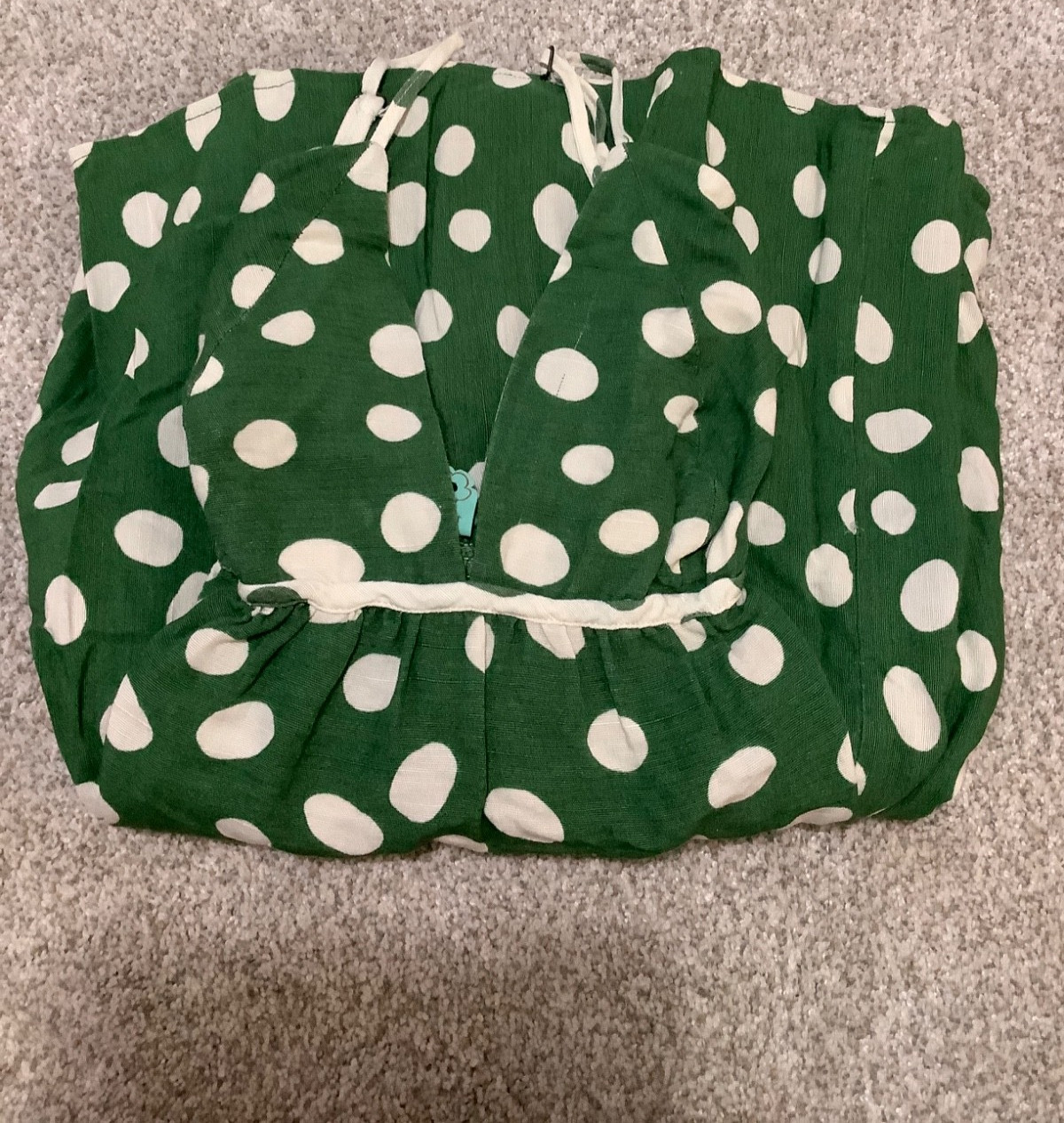 Farm Rio Green and White Polka Dot Maxi Dress Brazil medium