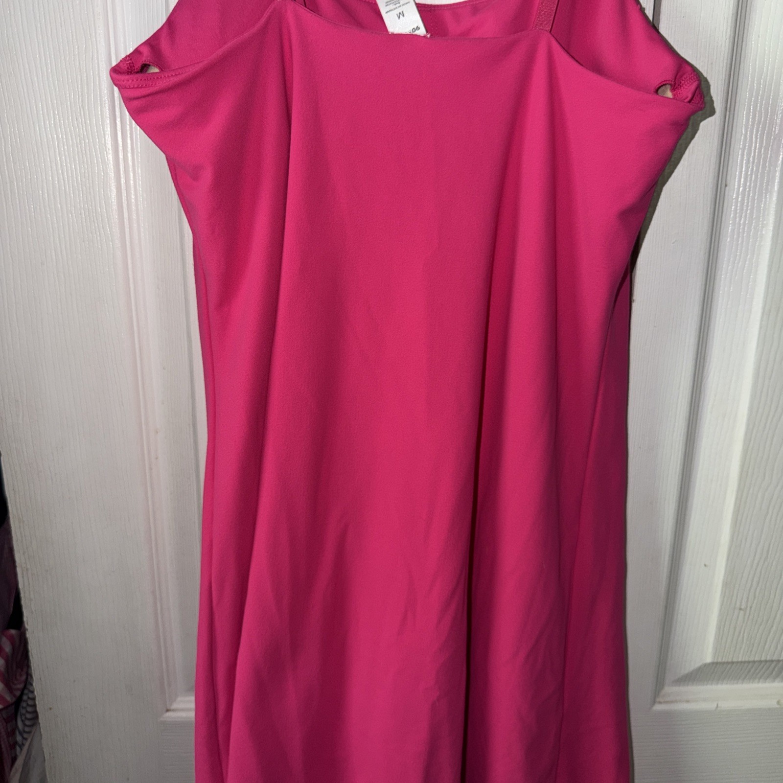 Hot Pink Medium Support Strappy Athletic Dress 90 Degrees , Size M with Pads