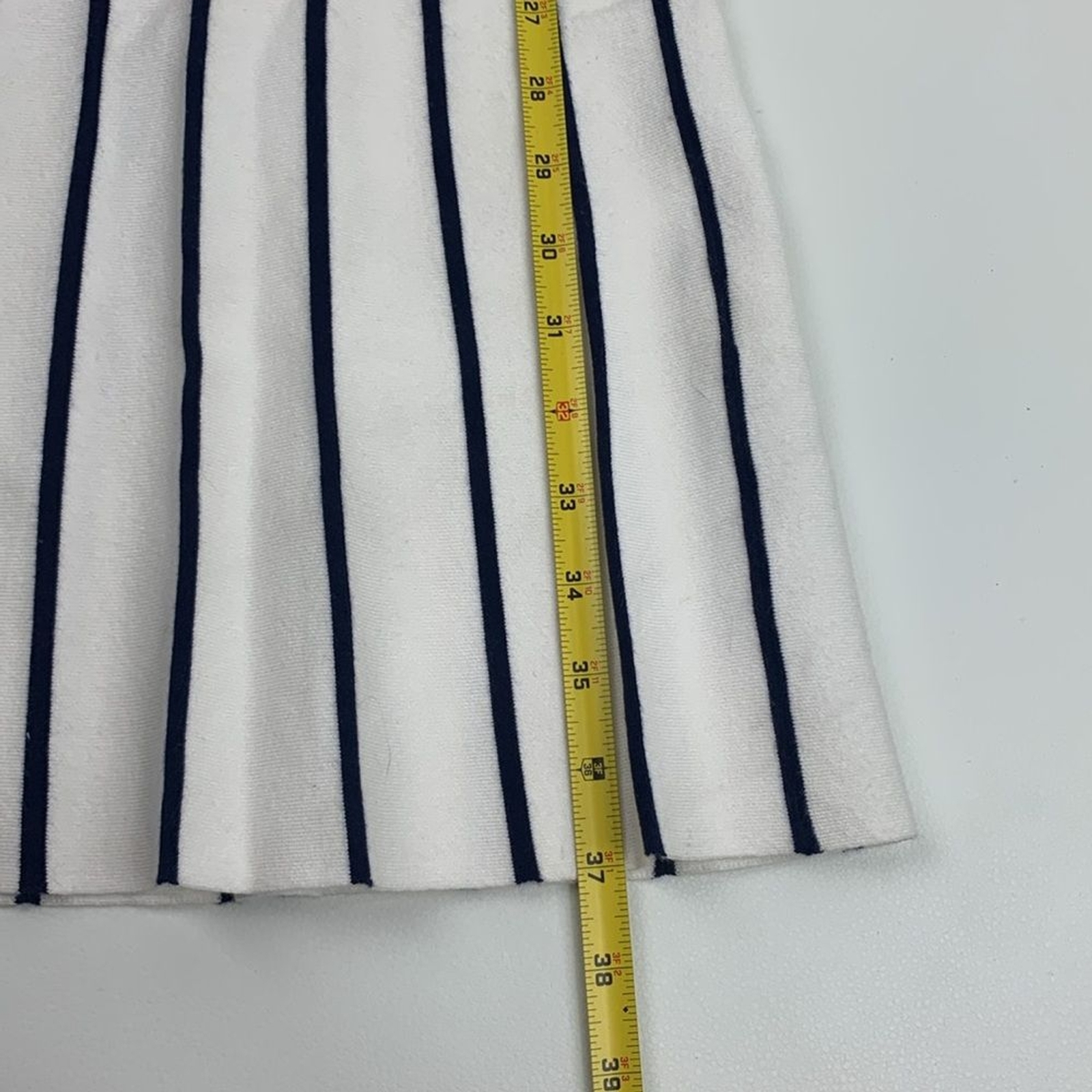 41 Hawthorn White Navy Blue Pleated Sundress Size Small Stretch