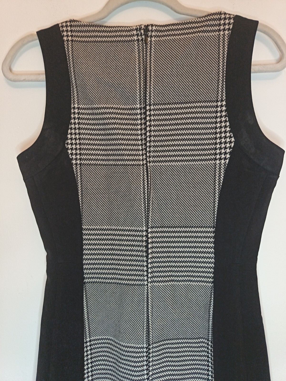 Black White Checkered Slimming Work Smart Dress Size 10 Office Wear Houndstooth