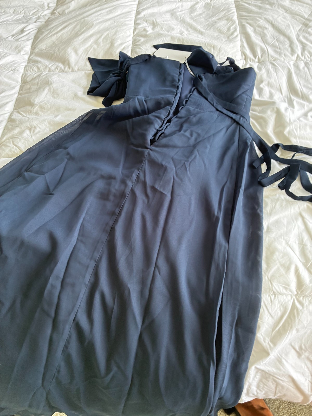 Navy Formal Dress with Adorable Lacing back closure and Bows