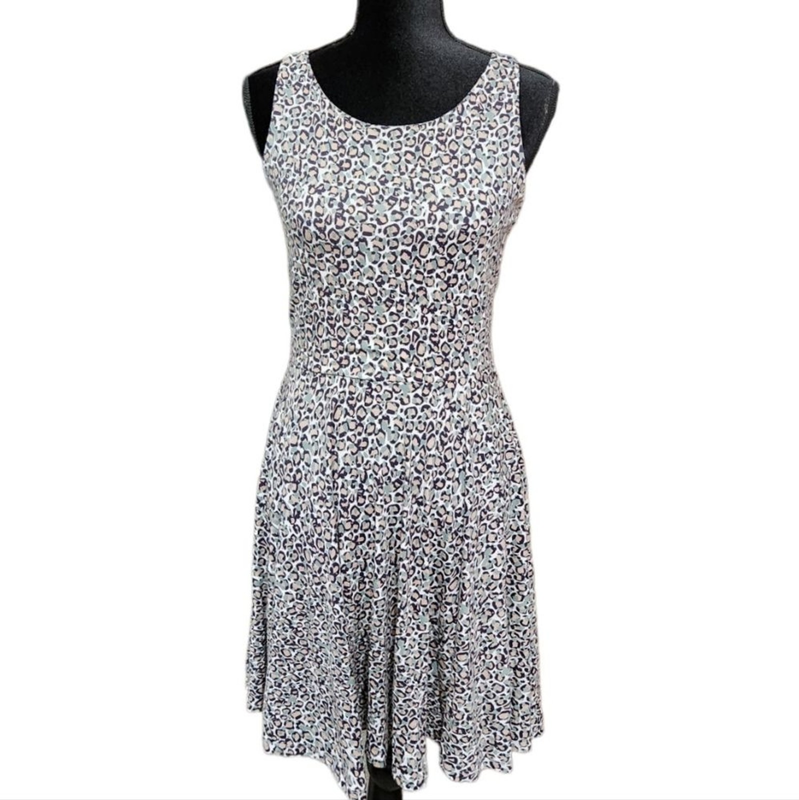 Nicole Miller New York Women Casual Dress Multicolor Rayon Round Neck M