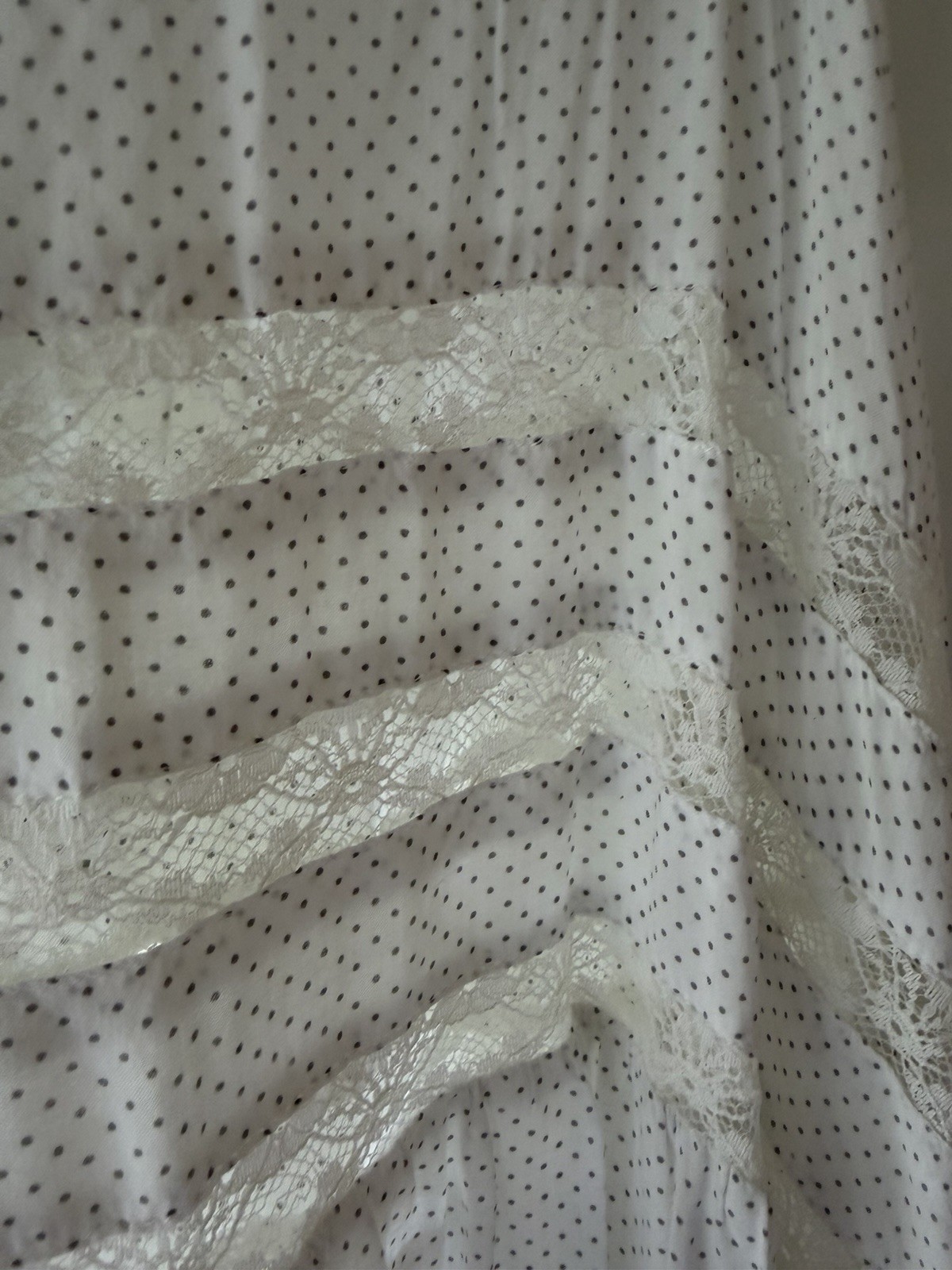Intimately Free People XS Voile & Lace Polka Dot Sleeveless Slip Trapeze Dress