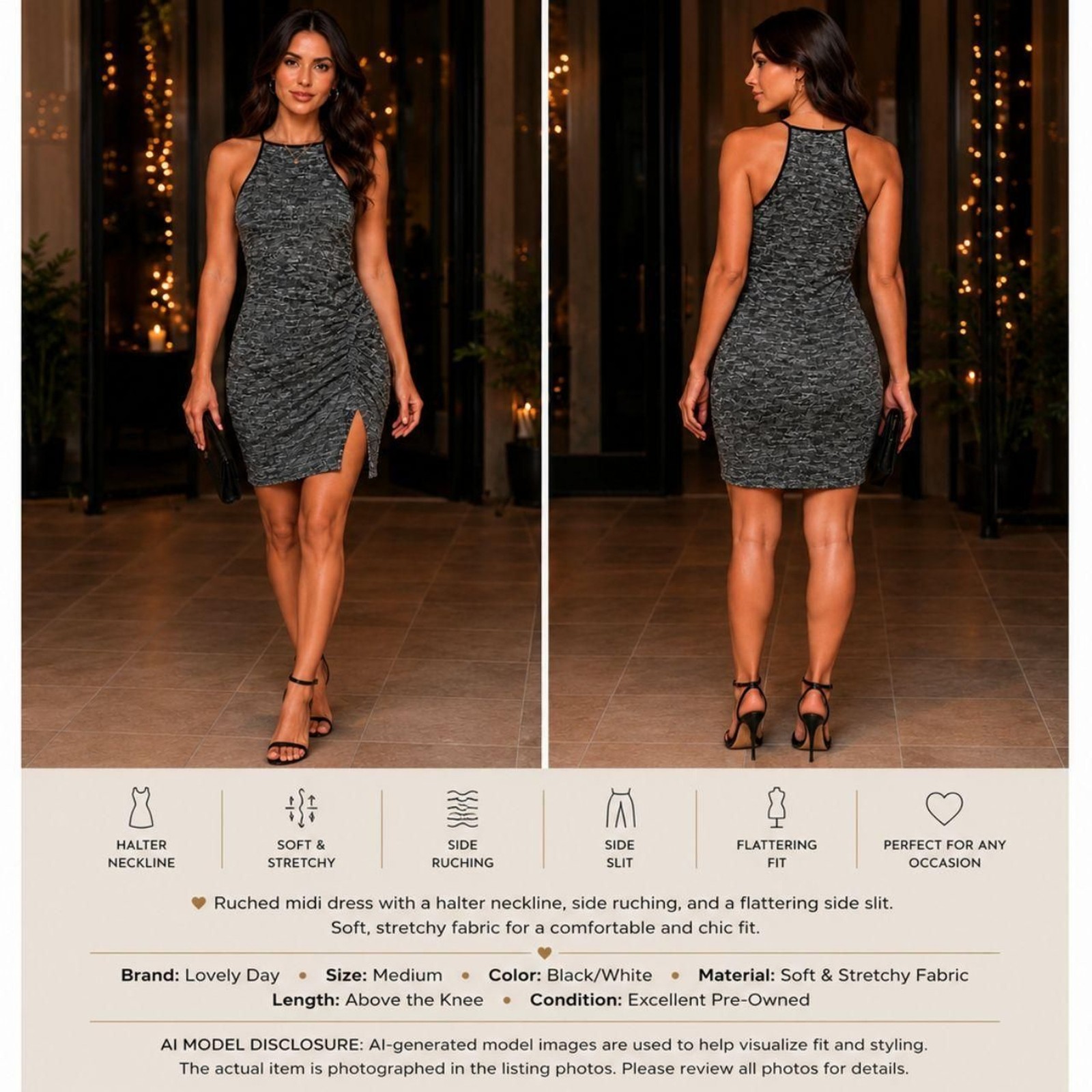 Forever-21 Women’s Black and Silver Dress