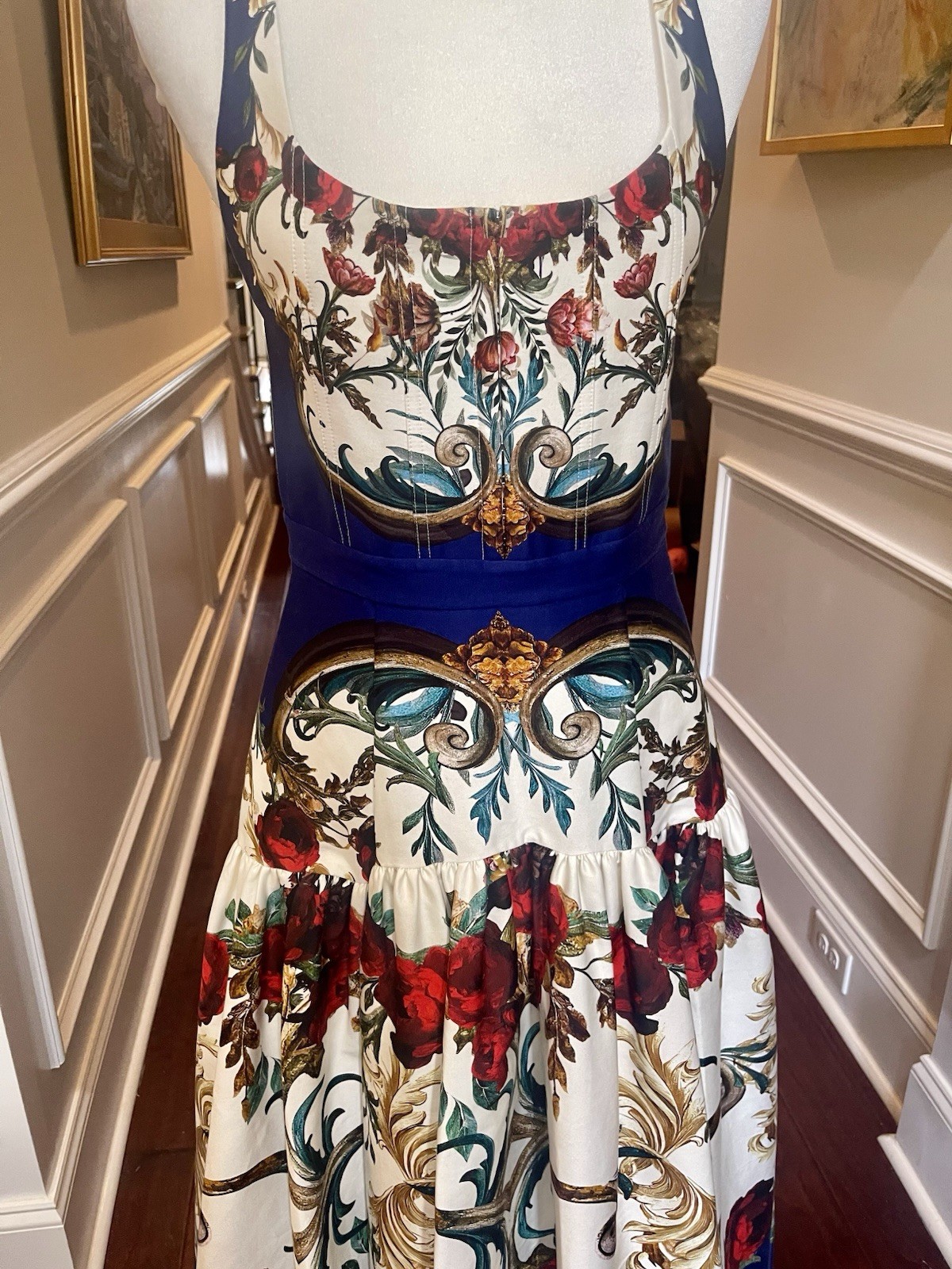 Alice and OLIVIA DIANA STRUCTURED MIDI DRESS In GILDED ROSE US 6 UK /AU 10 NWT