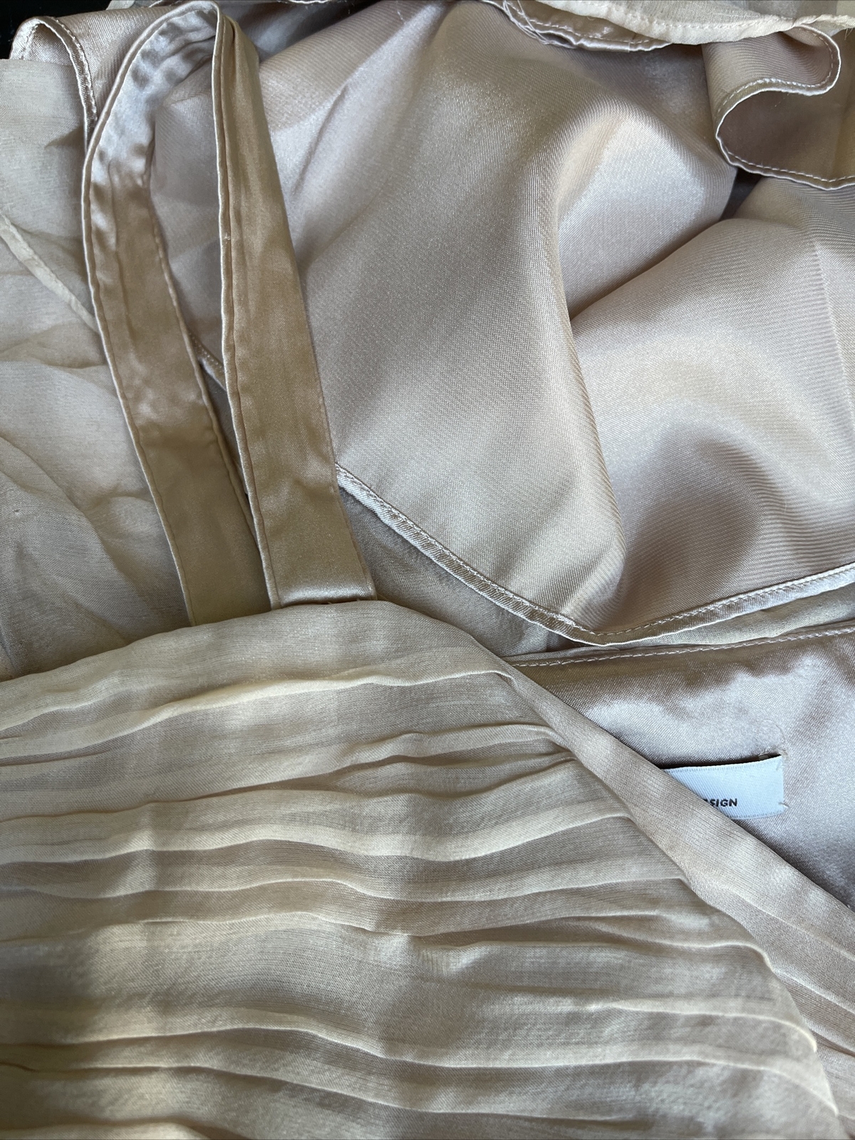 without tags Laundry by Design 100 Silk Nude Rusched Empire Lined Formal G2U