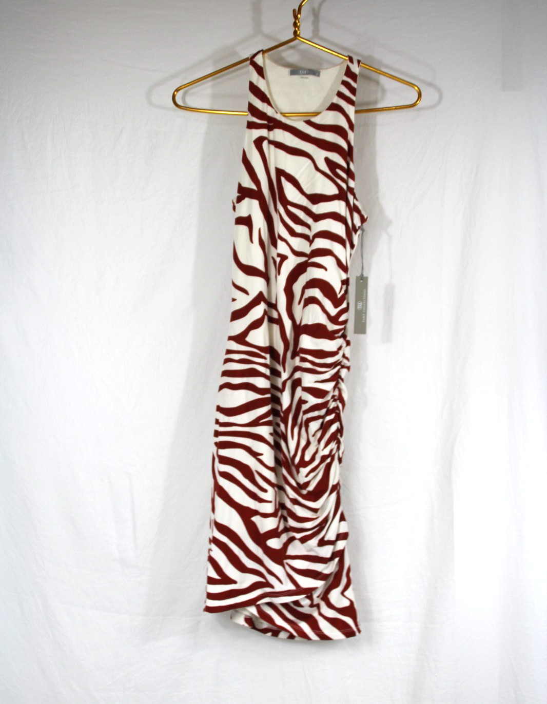 NWT Women’s Tart Collection Tiger Print Ruched Dress Size Small Wedding Party