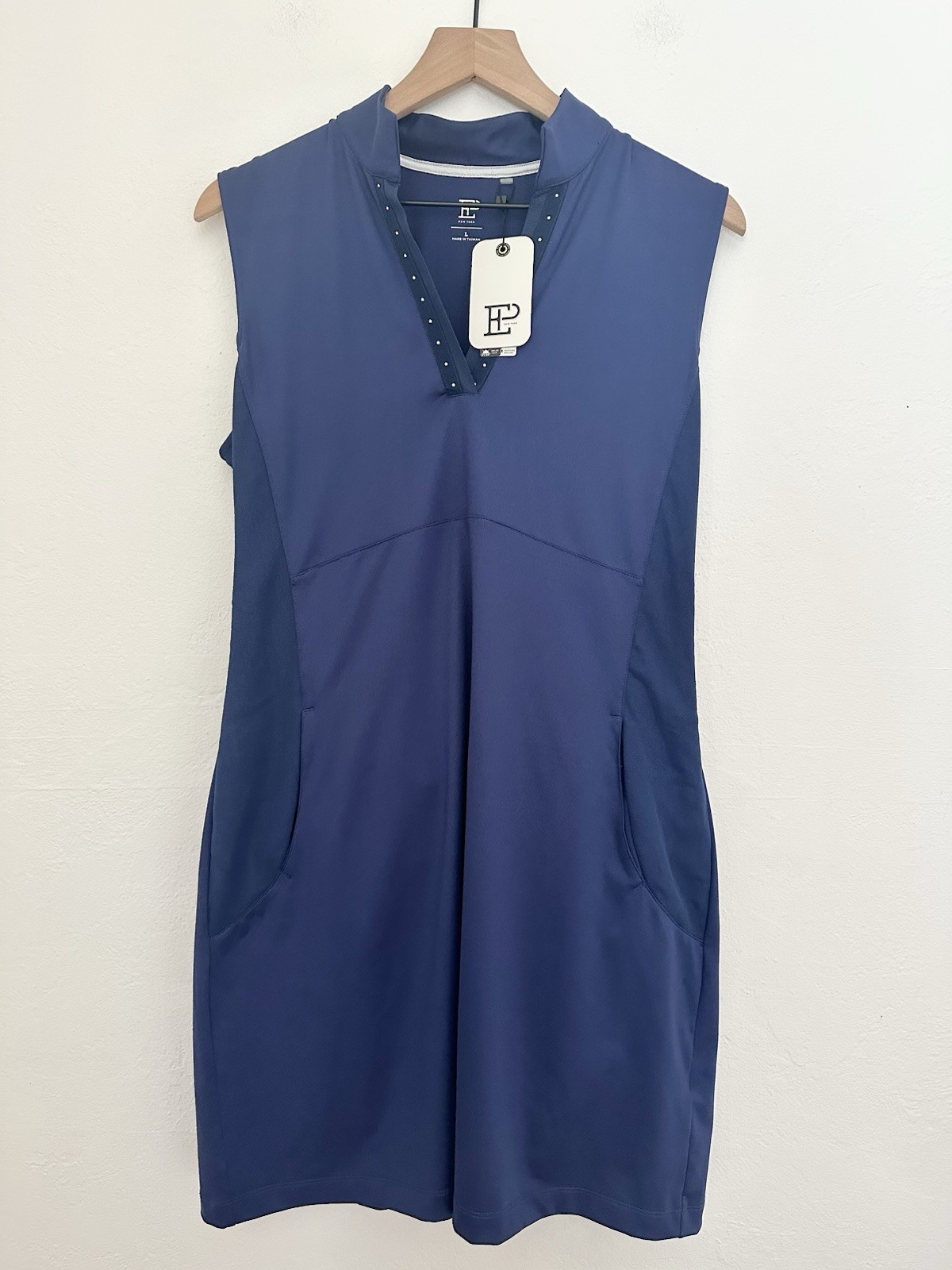 EP NY Athletic Golf Dress Womens Large Blue Detachable Shorts UV 50 + Tennis NWT