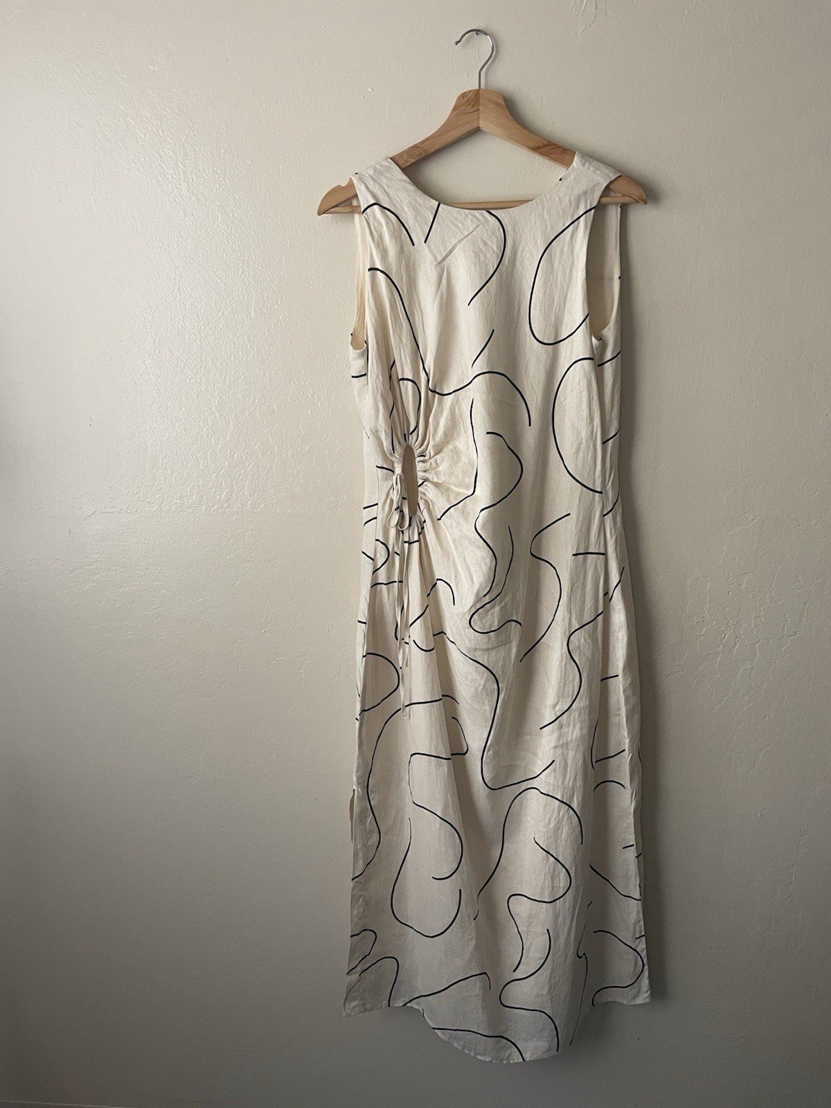 magaschoni linen Geometric Sleeveless Cutout Midi dress Size 6 Resortwear Beach