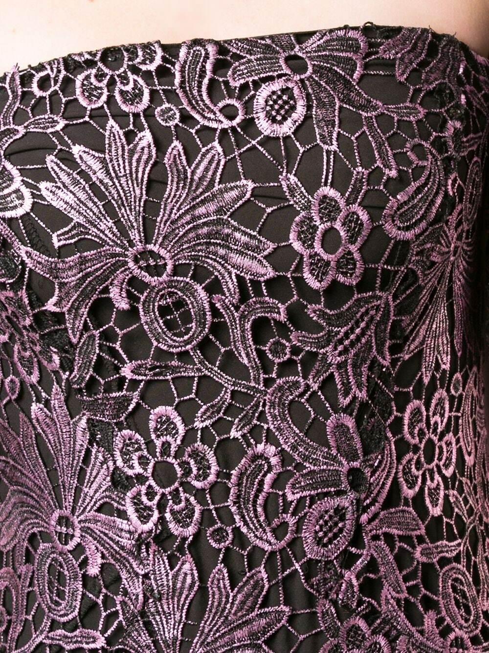 ZAC POSEN Pink Metallic Embroidered Guipure Lace Off Shoulder Bow Maxi Gown 6 S