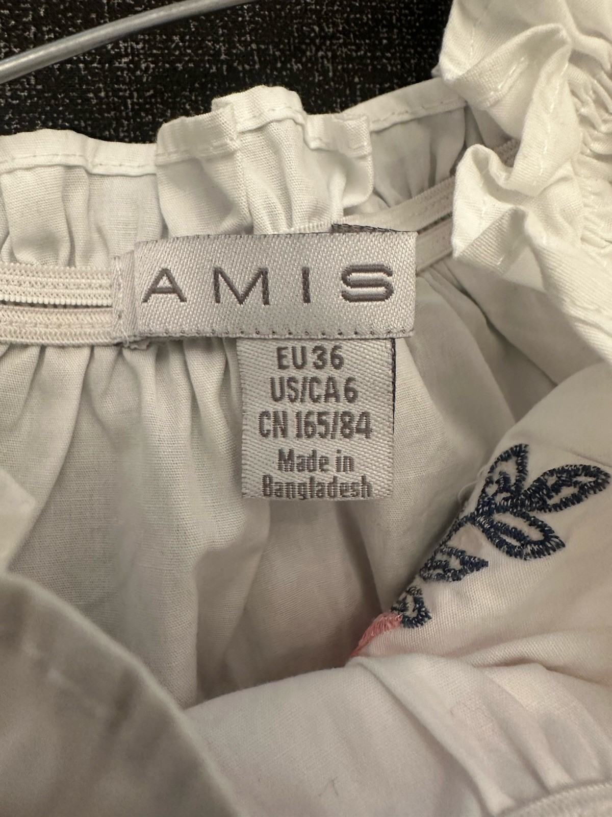 Amisu White Embroidered Off Shoulder Cotton Dress EU 36 UK 8 Boho Summer Festiva
