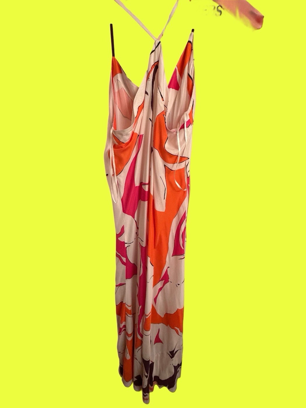 Diane Von Furstenberg St. Barths Silk Resort Style Halter Maxi Dress-Open Back