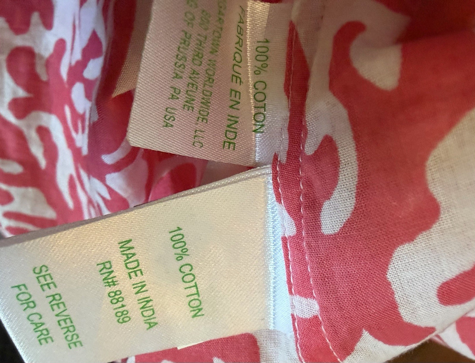 Lilly Pulitzer Women’s Coral & White Long Sleeve Print Dress – NWOT- XS Small