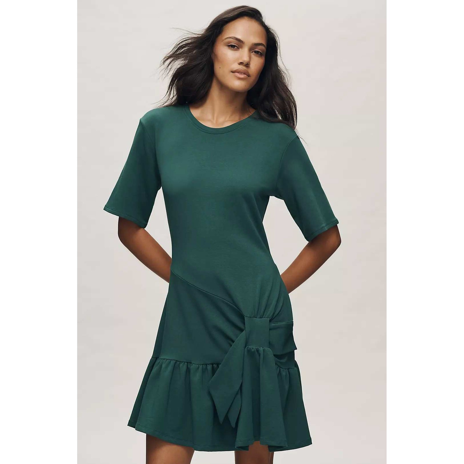 Anthropologie Daily Practice Short-Sleeve Drop-Waist T-Shirt Mini Dress XXS NWT