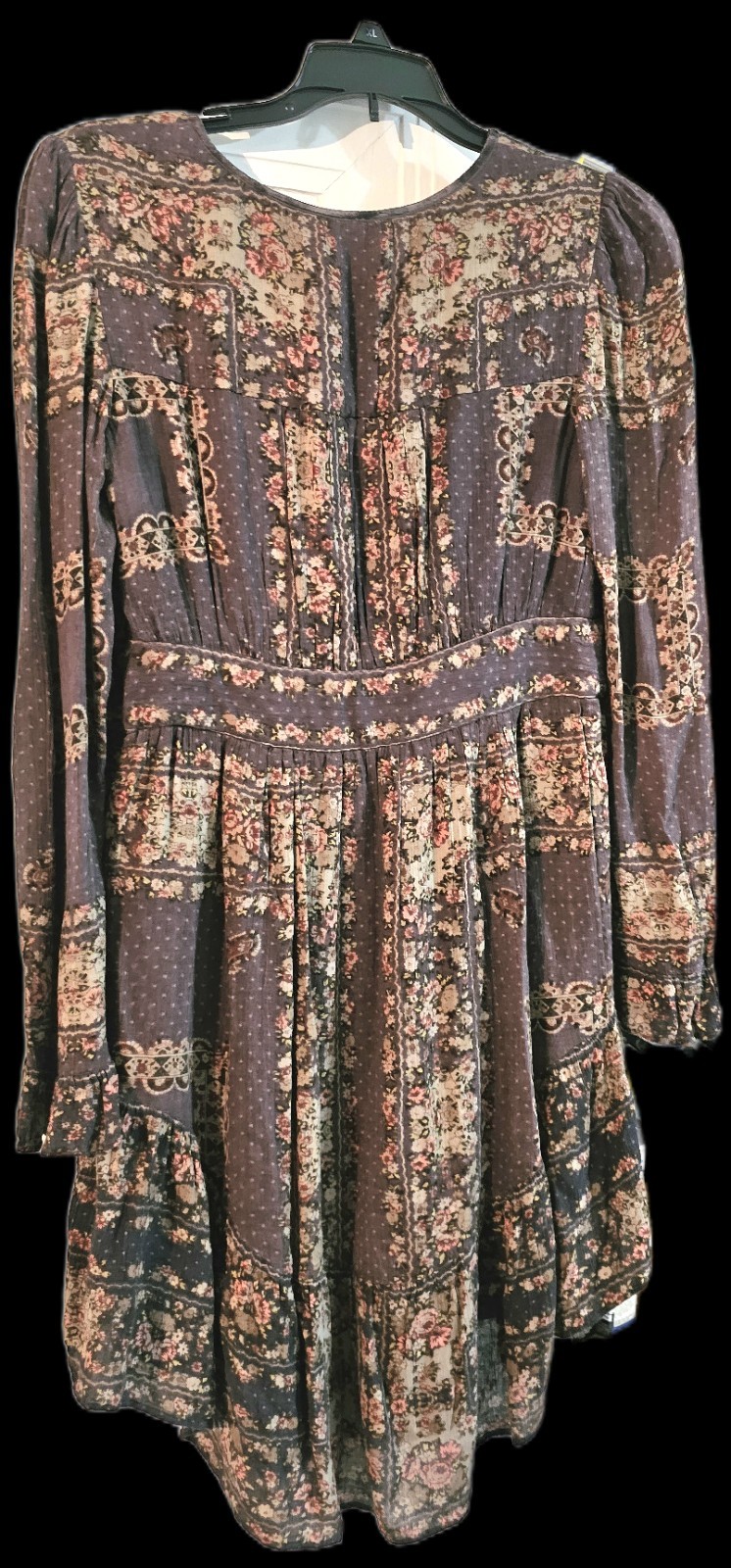 Free People Bridget Dress. Mini Bohemian Tunic Style Dress With Velvet Tassles.