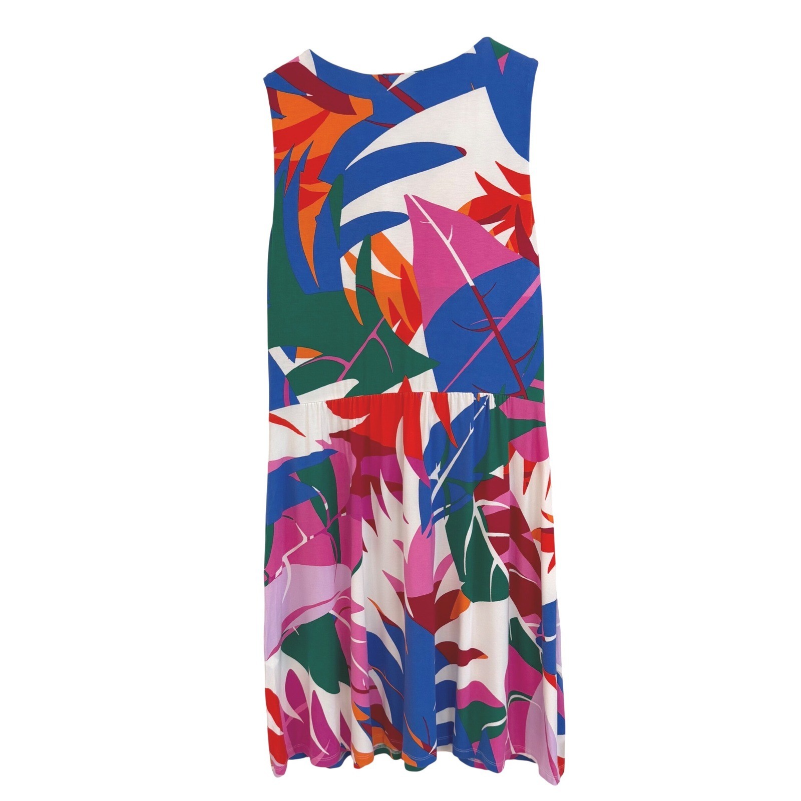 Soma WKND Sleeveless Tropical Leaf Twist Front V-Neck Medium Support Dress XL