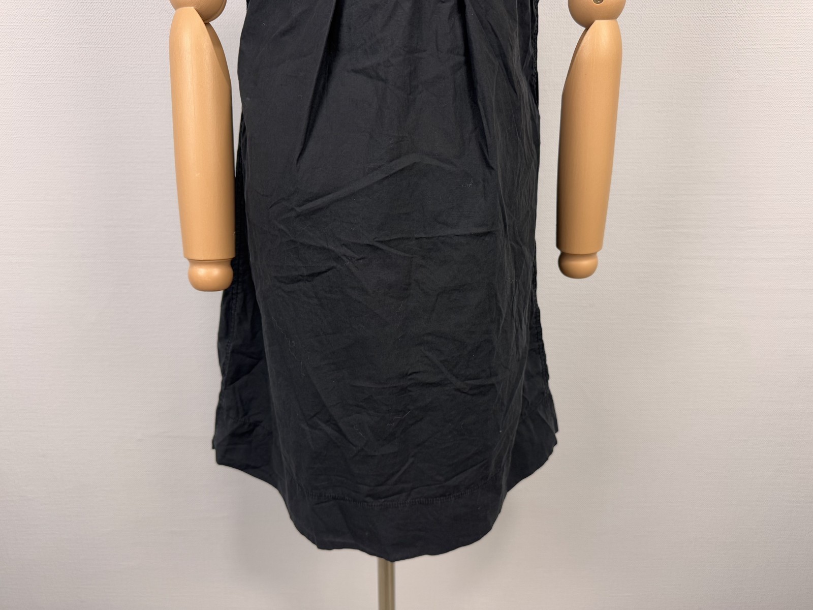 Cop Copine Black Sleeveless Round Neck Buttons Belted Vintage Dress Sz 40