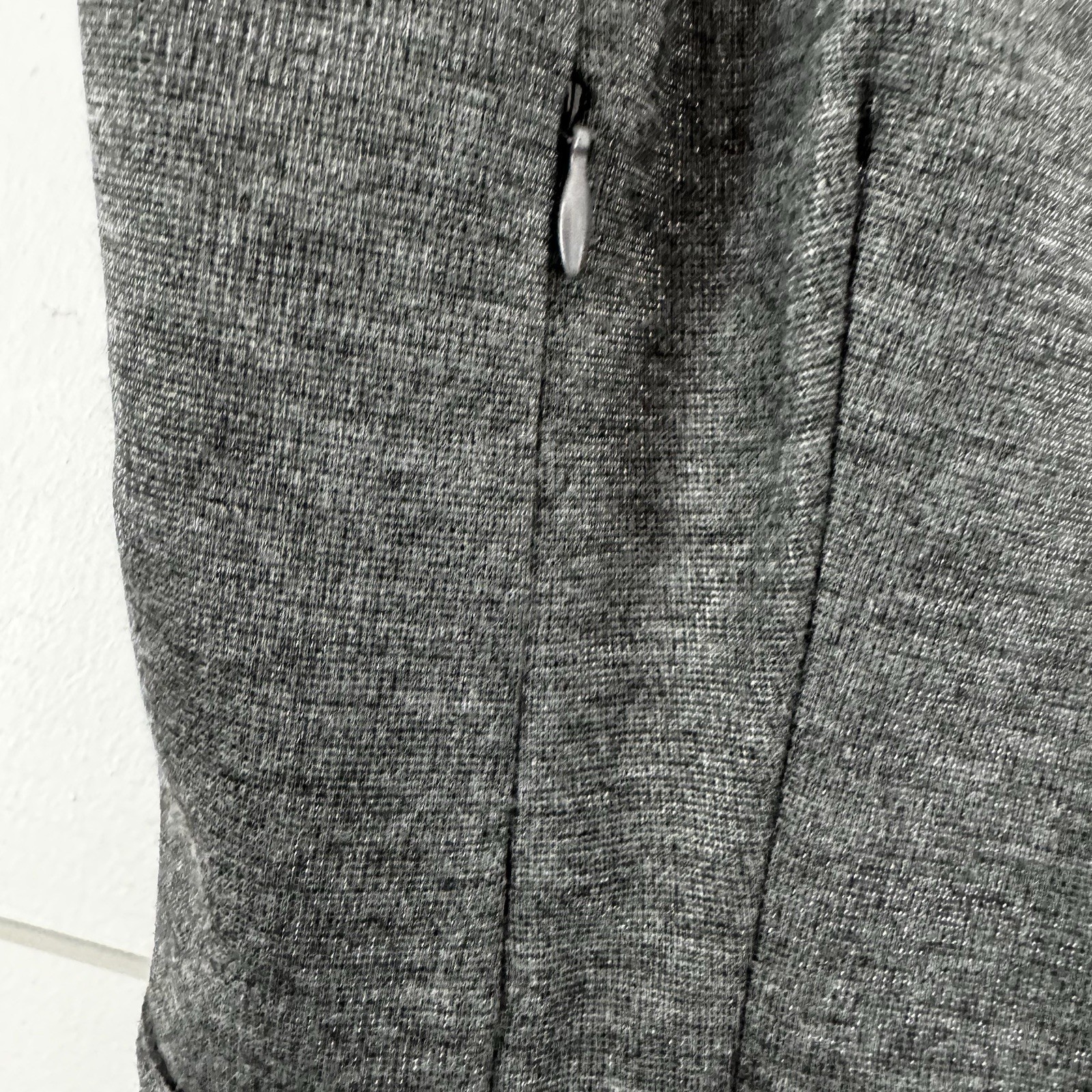 Betabrand Sudden Chemistry Ponte Knit Shimmer Gray Sheath Dress Sleeveless M