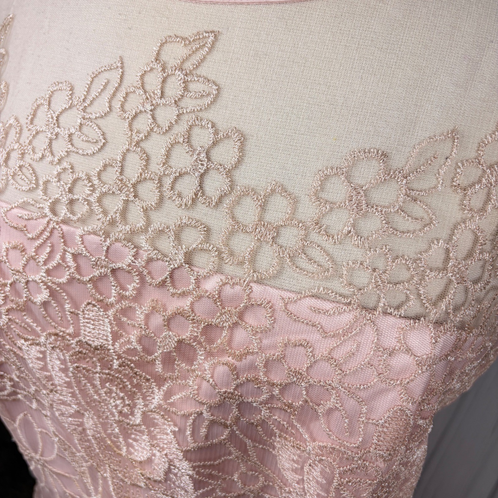 TAHARI ASL Blush Lace Illusion Sleeveless Fit & Flare Cocktail Dress, Size 16