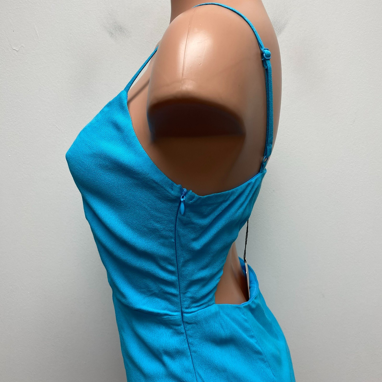 Superdown Womens Blue Adjustable Strap Cut Out Back Lined Micah Mini Dress S