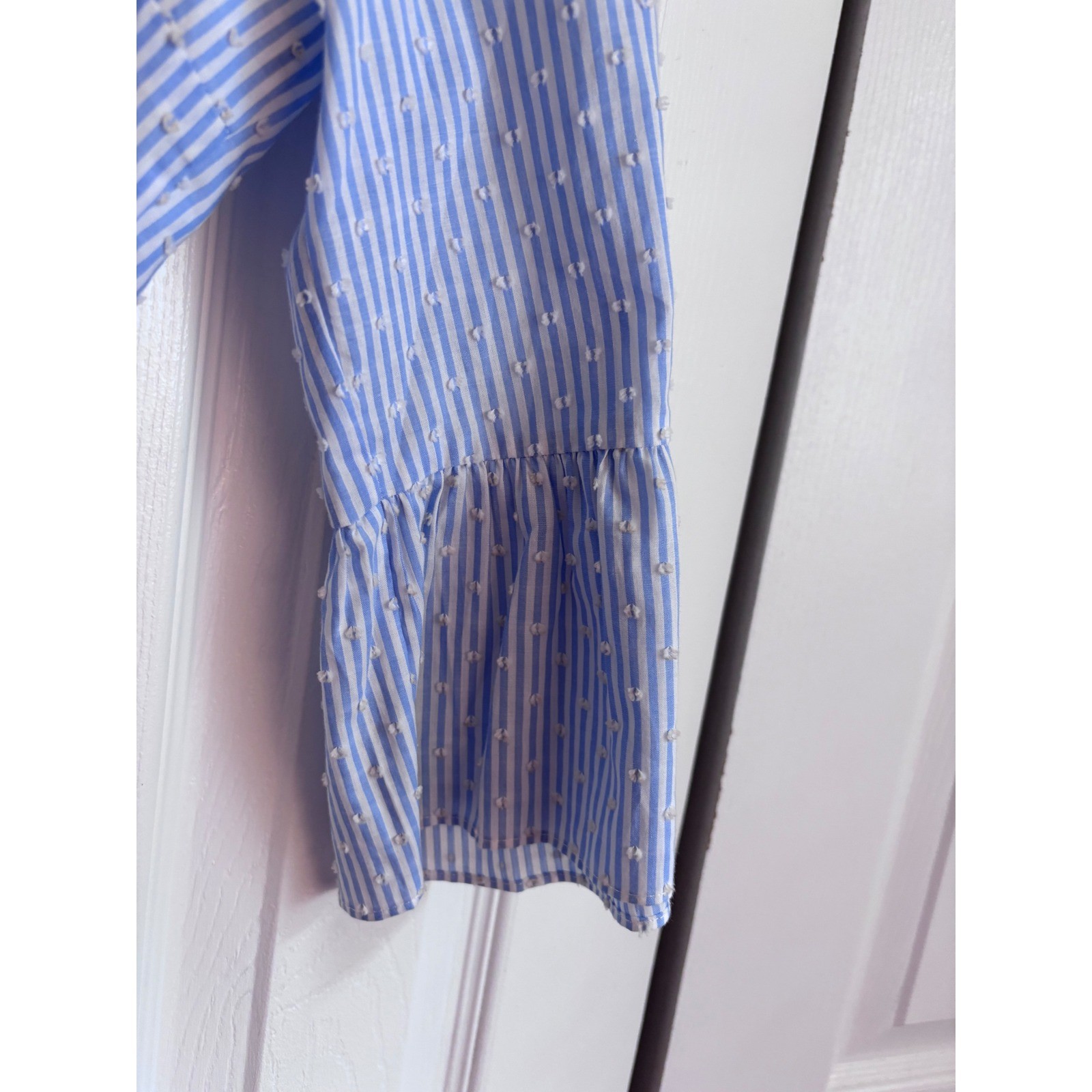 Lilly Pulitzer Ginger Dress 12 Blue Peri Stripe White Clip Dots NWT MSRP $178
