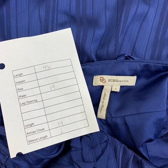 BCBGeneration Royal Navy Blue Striped Size 2 Dress 46″ Long