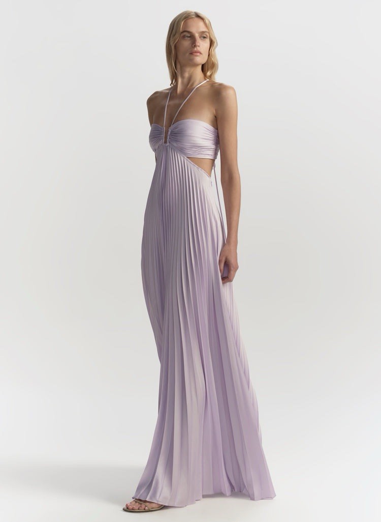 a.l.c. Maxi Dress Satin Pleated Moira Size 2 $795