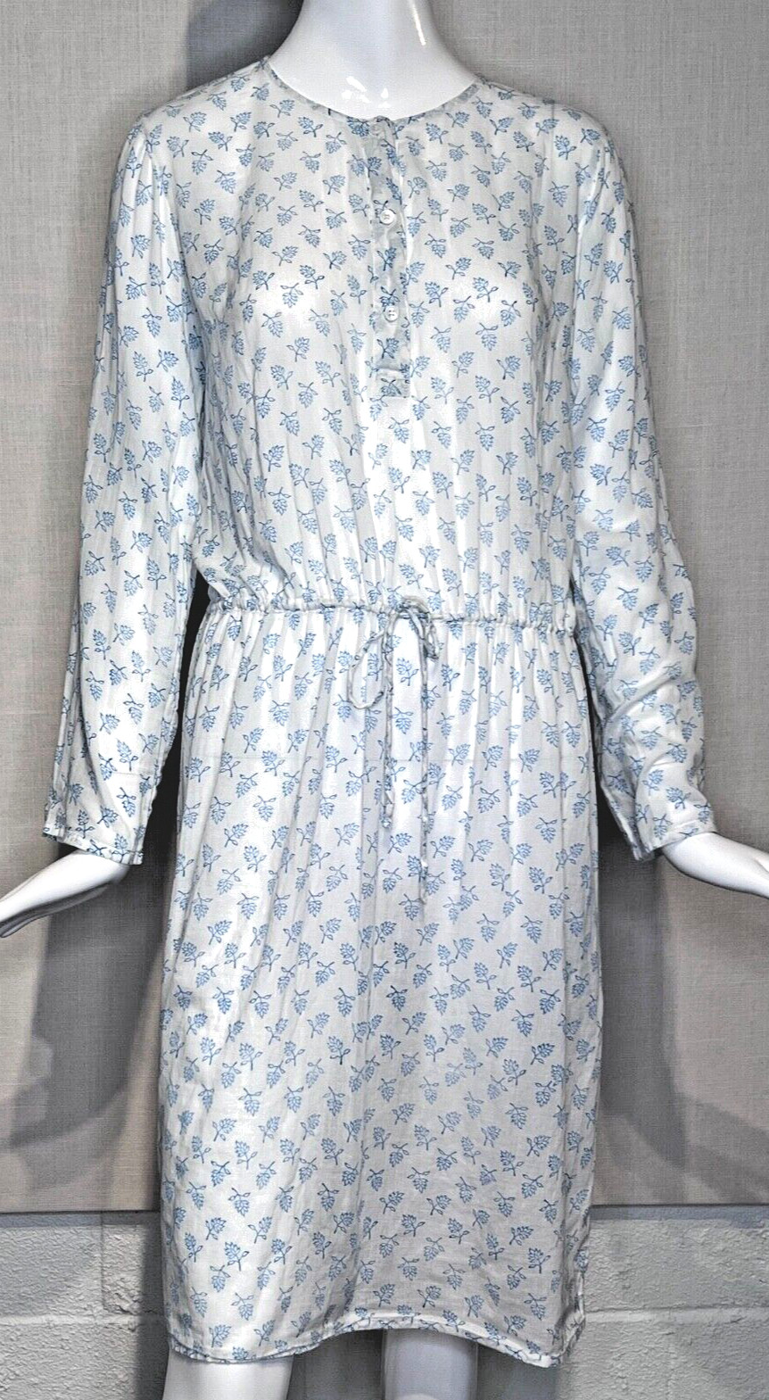 Agnes B Sheer White Breezy Cotton Henly Summer Beach Dress, Cover-up, Size 42