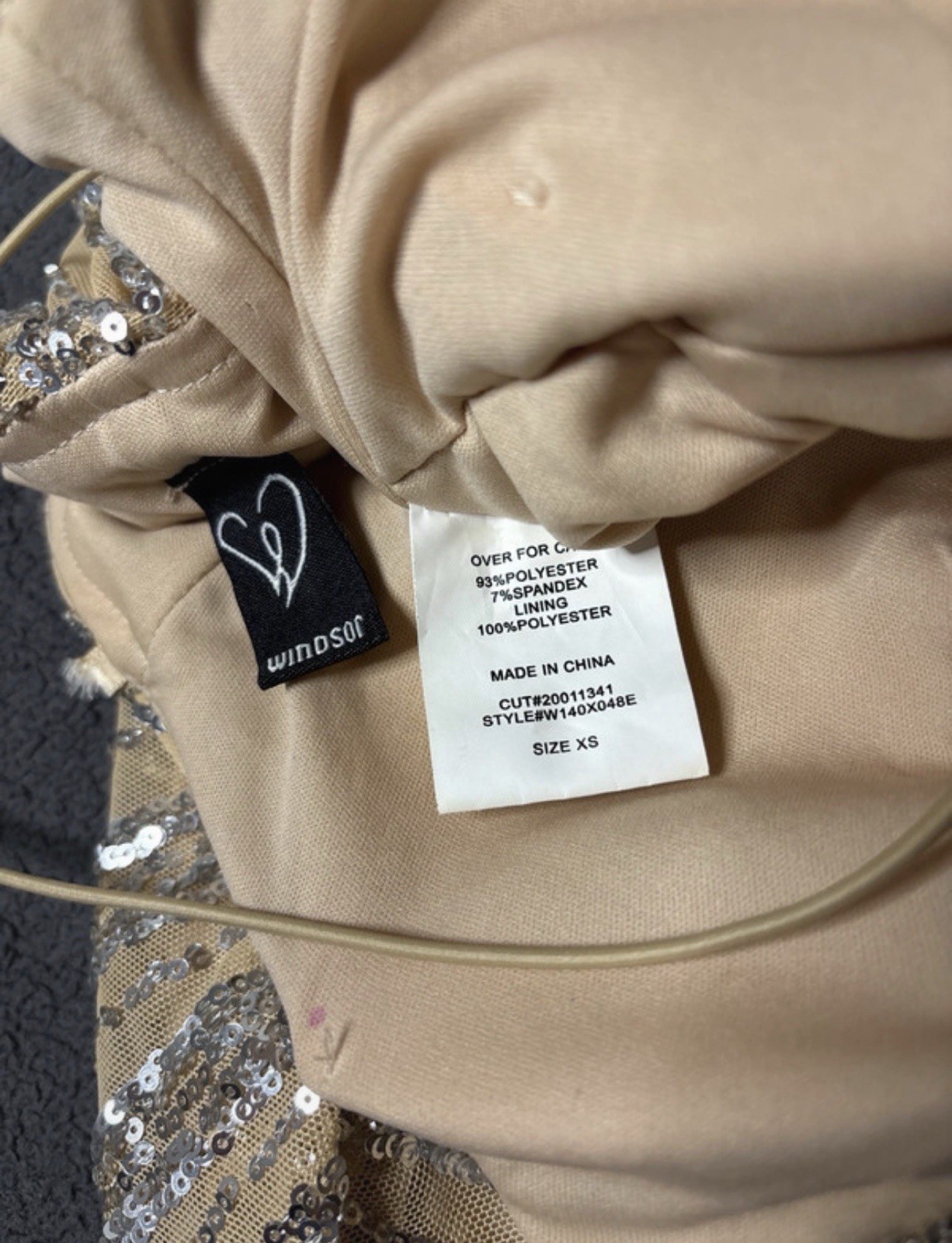 Windsor Jackie Sequin Spaghetti Strap V-Neck Mini Dress Size XS