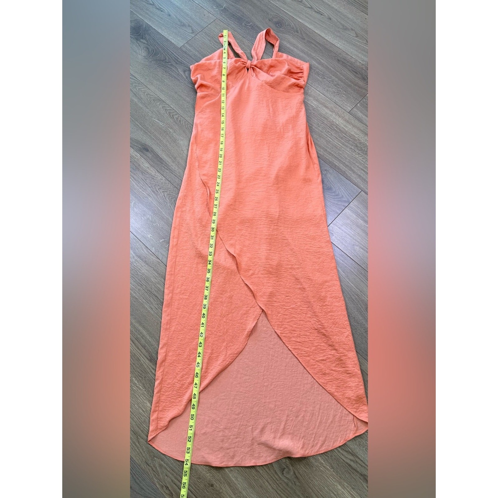 NWT Promesa Cape Cod Tulip Hem Open Back Maxi Dress In Coral Size Medium