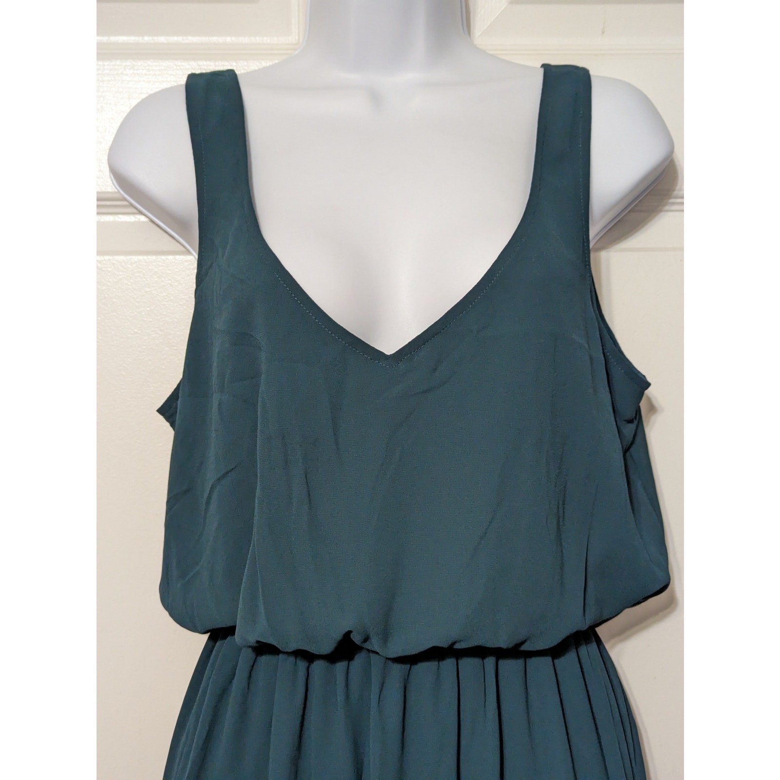 Show Me Your Mumu Kendall Chiffon Maxi Dress Medium, Deep Jade Dark Green Formal