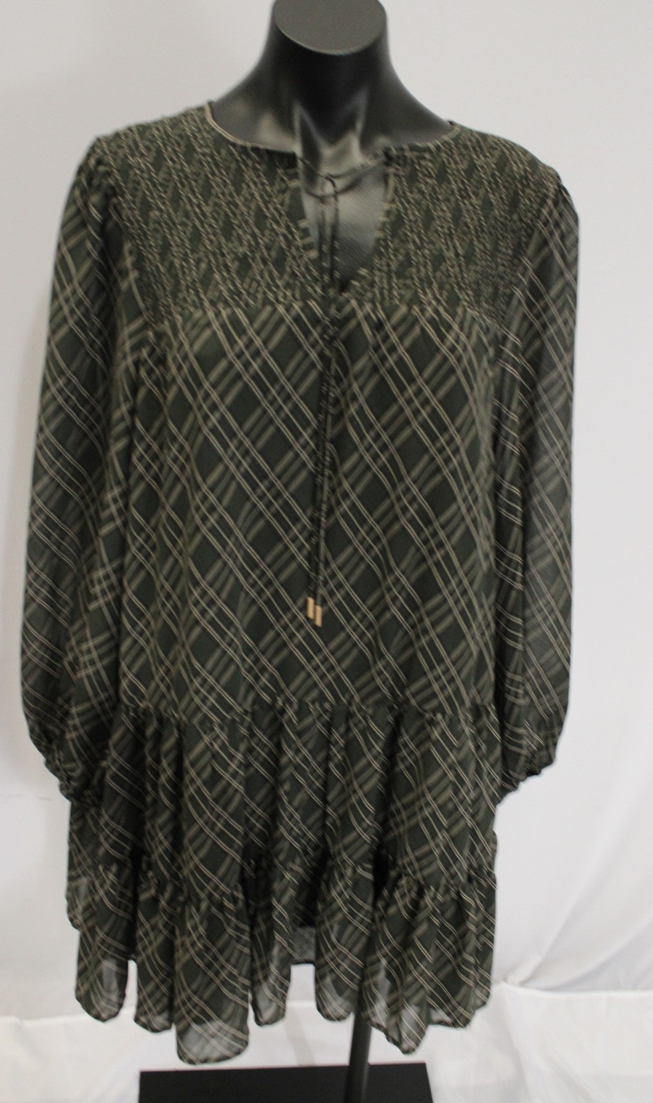 Skies Are Blue Women’s Gloria Long Sleeve Shift Dress EH6 Black Large NWT