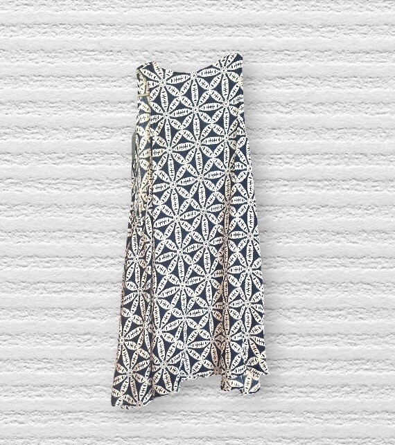 Show Me Your Mumu Rancho Mirage Lace Up Dress Blue White Mini Beach Dress Size M