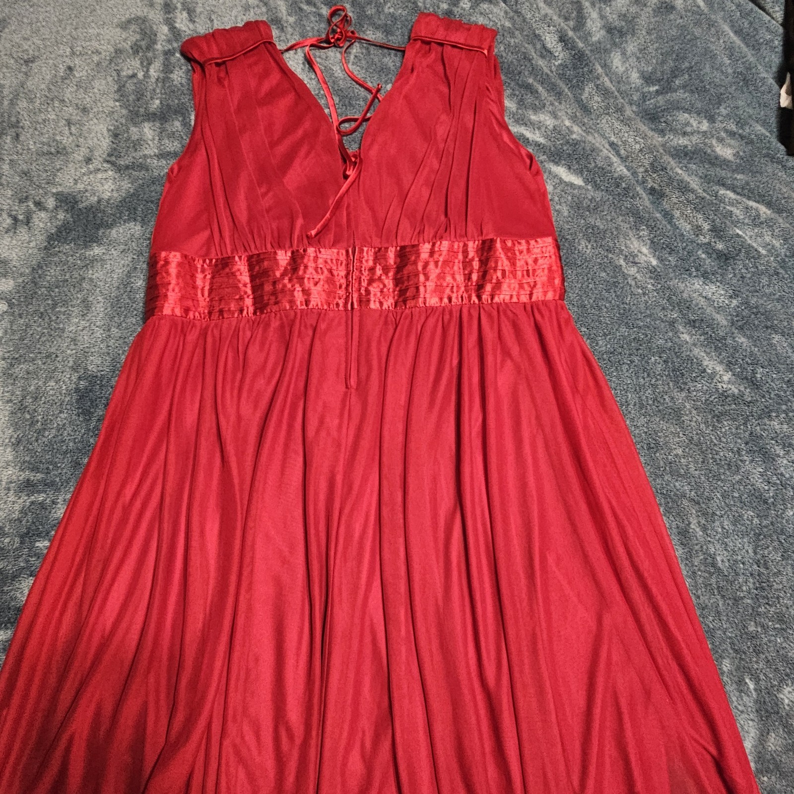 Vintage Y2K 2000s Trixxi Red V-Neck Sleeveless Satin Accent Size 2X