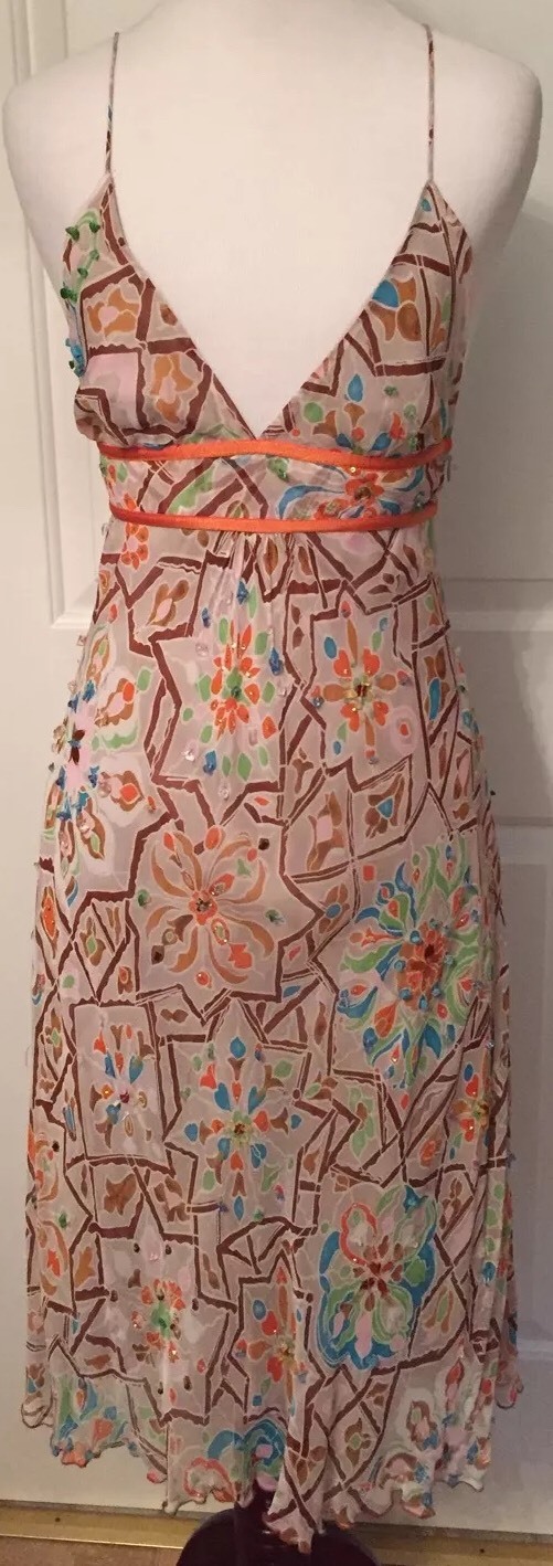 DIANE VON FURSTENBERG DVF WOMENS DRESS SILK SLIP MARRAKESH TILE PRINT NEW $193 2