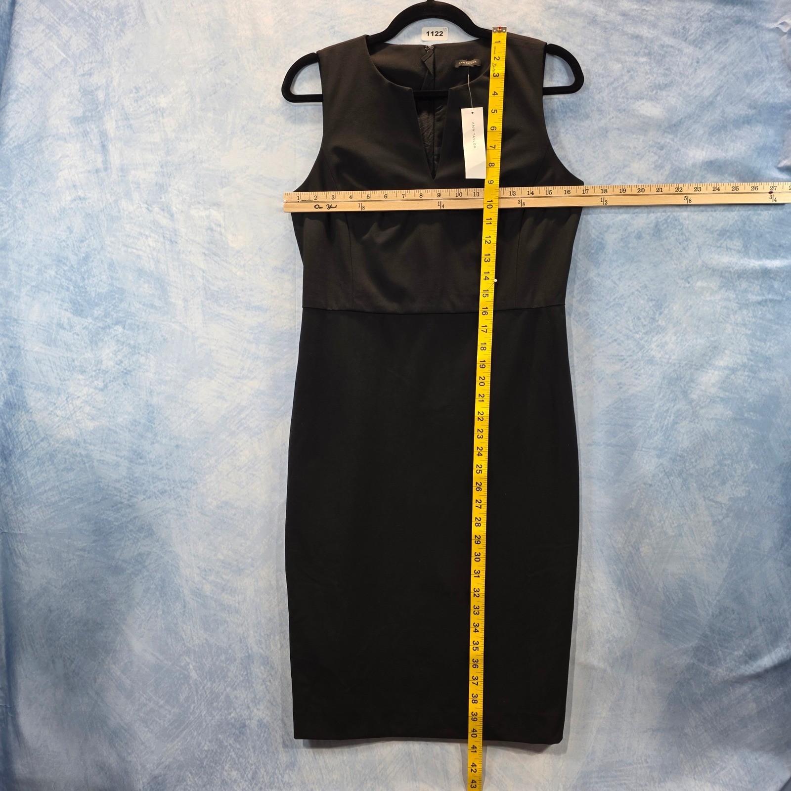 Ann Taylor Womens Black Sleeveless Split Neck Sheath Dress Size 4 NWT