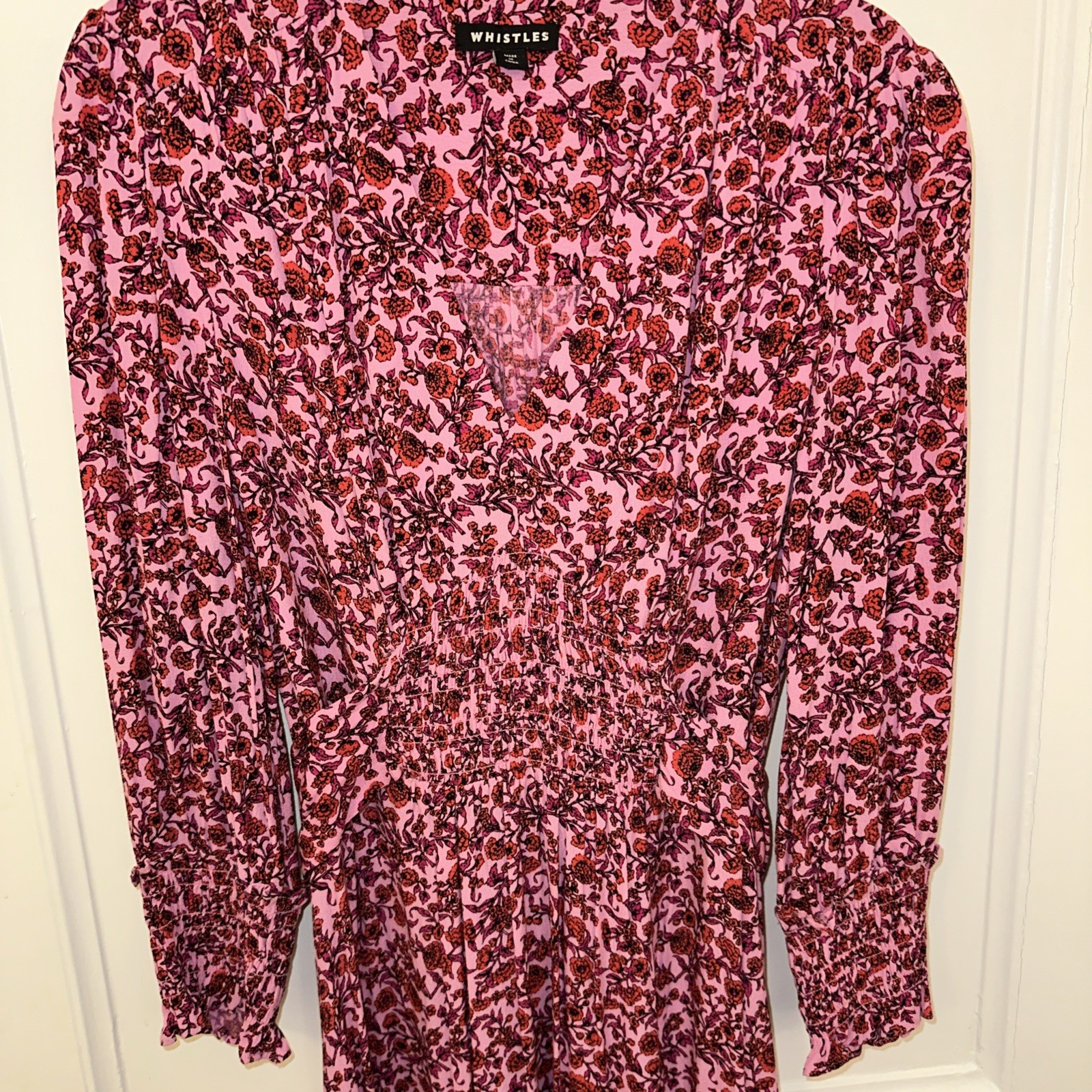 WHISTLES * SIZE 10 PINK HEATH FLORAL PRINT LADIES MIDI DRESS RRP £149