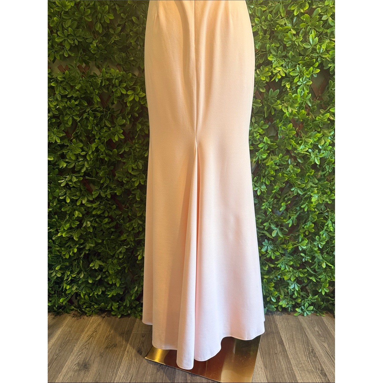 NWT- Elegant Perception Light Pink Off-the-Shoulder Bow Maxi Dress