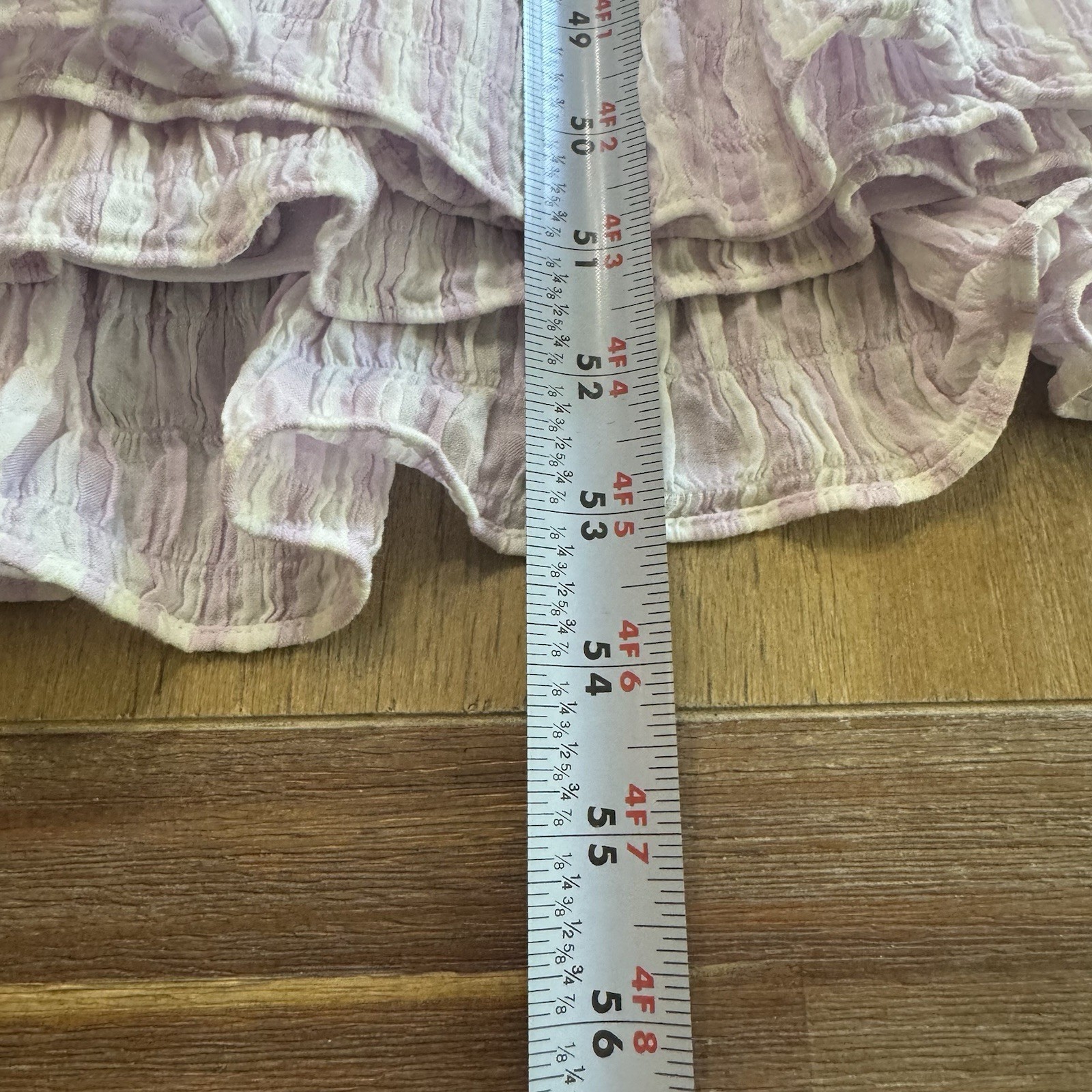 Cinq à Sept Seersucker Midi Dress Size 6 Lavender Ivory Smocked Elastic Waist