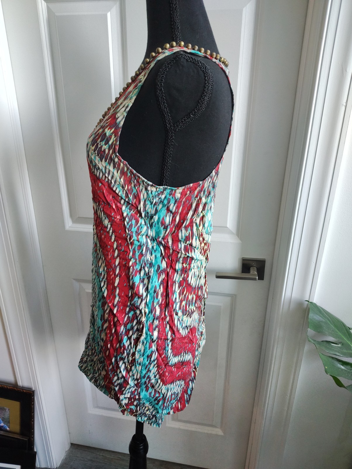 Affliction Black Premium Silky Multicolor Dress L