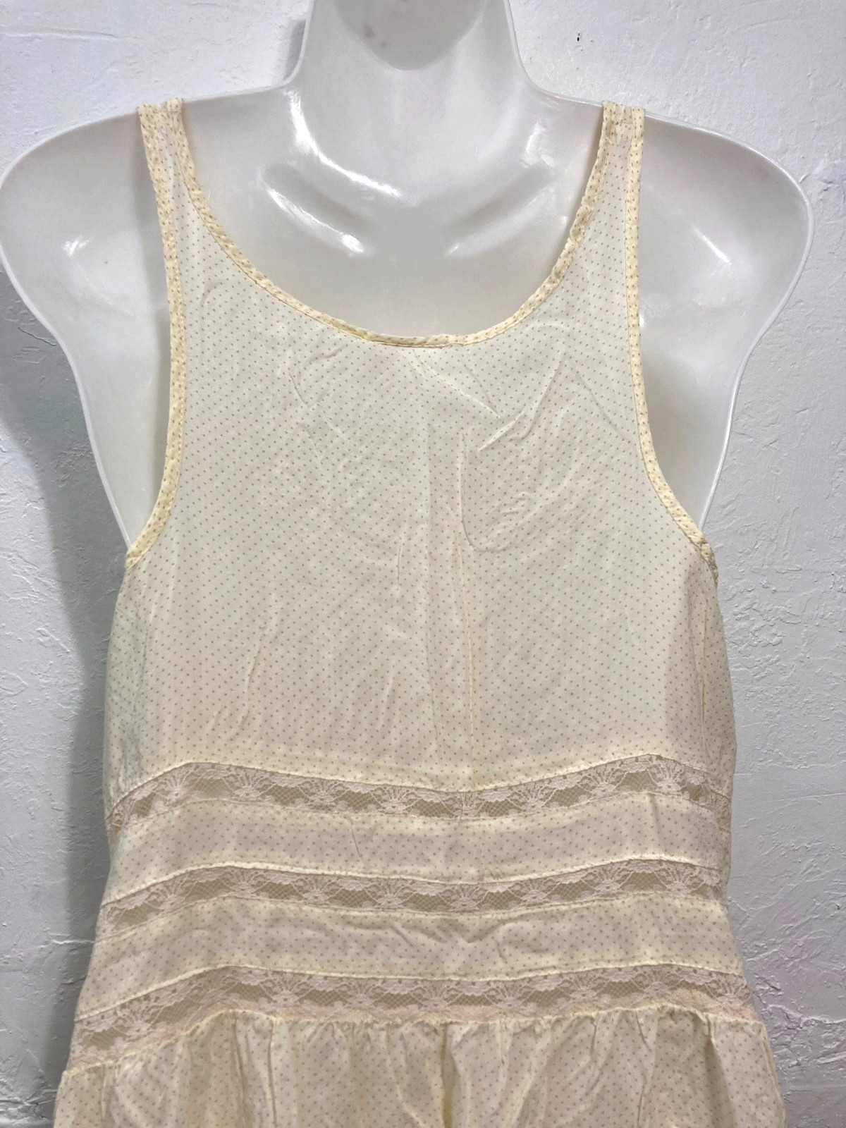 Intimately Free People Voile Lace Trapeze Slip Dress Tunic Ruffled Boho Flowy MM