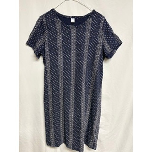 Old Navy Womens Navy Blue Floral Polka Dot Stripe T-Shirt Dress Large L