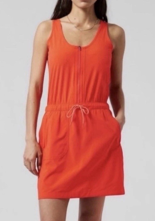 NWT $98 Athleta 14 Expedition Skort Dress In Vermillion Orange