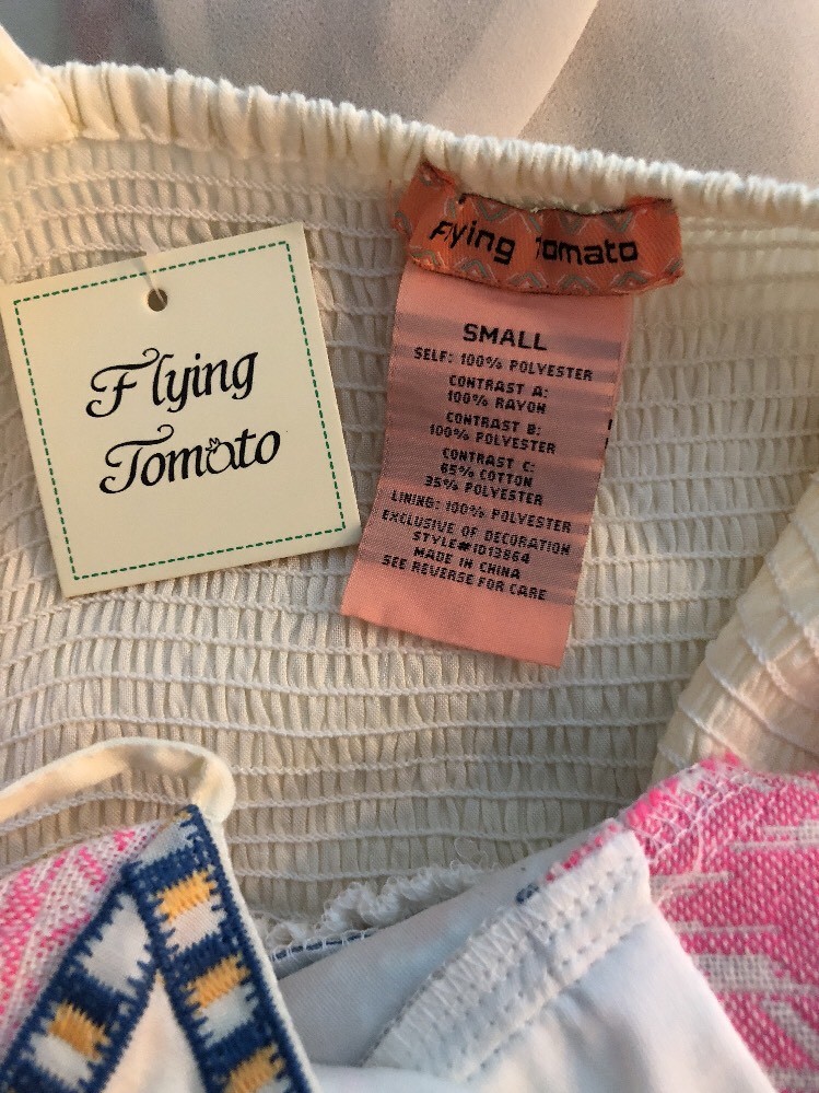 FLYING TOMATO Cream Full Length Maxi Dress Ivory Floral Sz S NEW