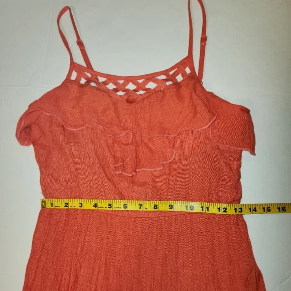 Red Camel Empire Waist Spaghetti Strap Coral Pink Dress Medium M EUC