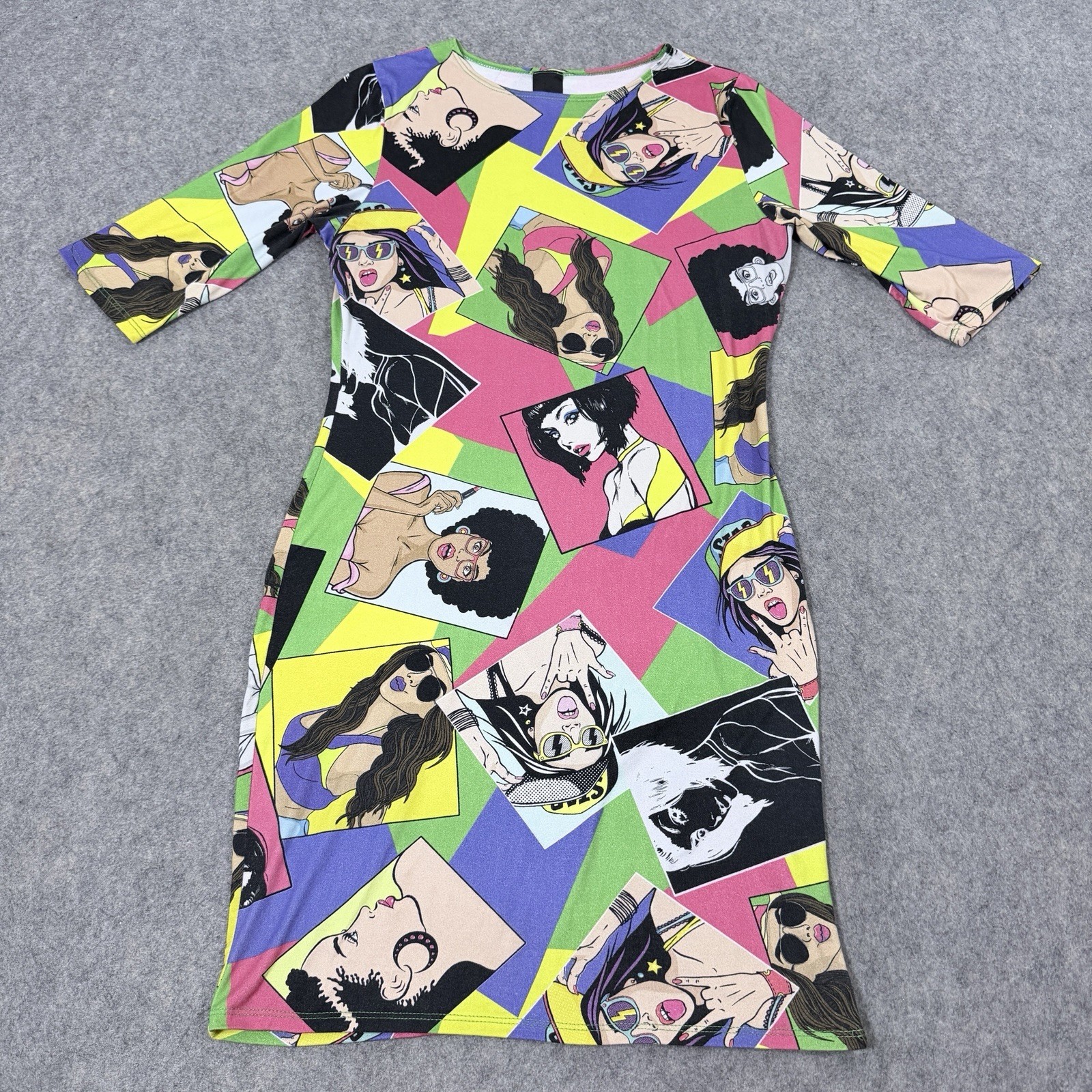 Unbranded Pop Art Graphic Bodycon Dress Women’s (Size See Photos) Multicolors